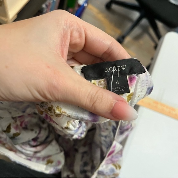 J. Crew Flora Obscura Cinched Waist Top Kaleidoscope Floral Size 4 E2 - Picture 5 of 9